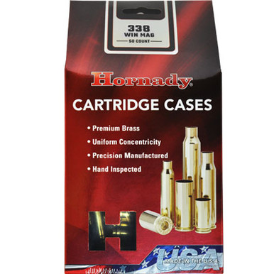Hornady .338 Winchester Magnum Unprimed Rifle Brass 50cnt-8680
