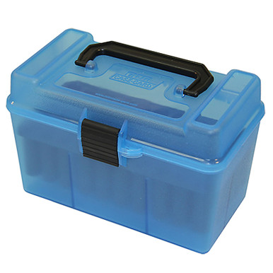 MTM H50-XL-24 DELUXE HANDLED 50 RD RIFLE - CLEAR BLUE