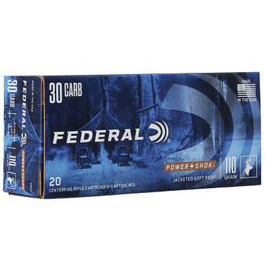 Federal 30CA PowerShok 30 Carbine 110 GR JSP 20 Rounds