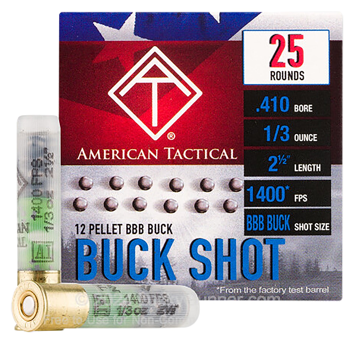 ATI Shotshell 410 Gauge Ammo12 Pellets BBB Shot 25 Rounds ATIAC410BBB