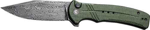 Civivi Knife Cogent 3.47" - Green Micarta/damascus Bttn Lk