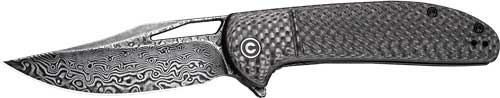 Civivi Knife Ortis 3.25" Twill - Carbon Fiber/black Damascus