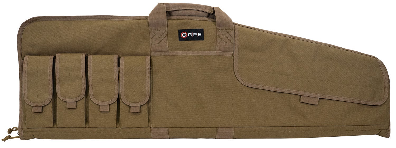 G*Outdoors Single Rifle Case  Flat Dark Earth 600D Polyester with Mag Pouch, Lockable Zippers & Fleece-Lining 42 L x 13" H Exterior Dimensions"