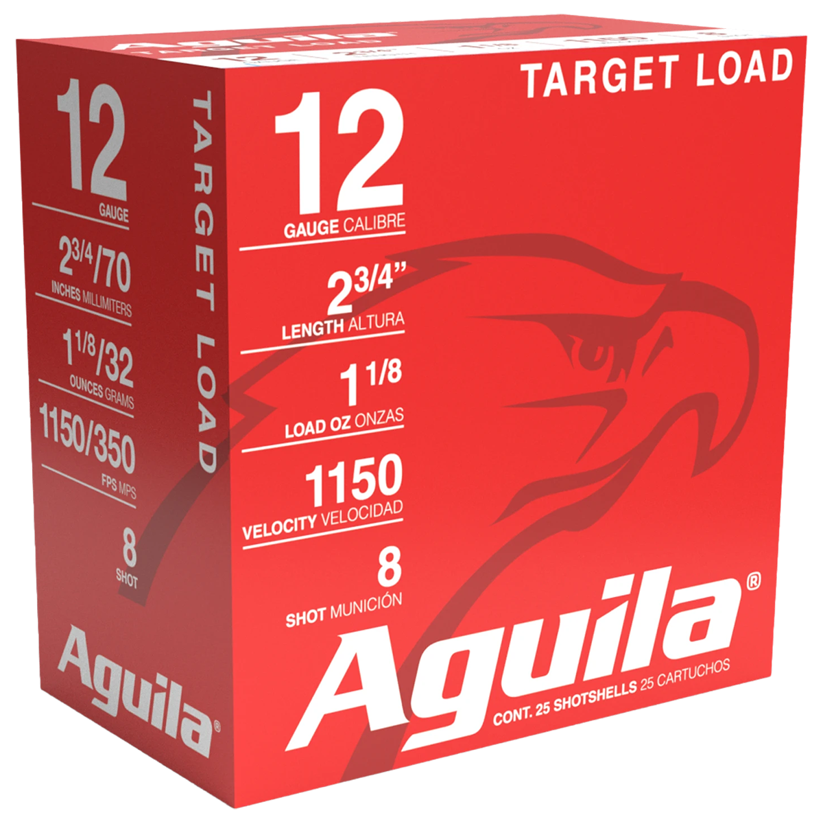 Aguila Target Load Competition 12 Gauge 2 3/4" 1-1/8 oz #8 Lead Shot 25 Shells Per Box