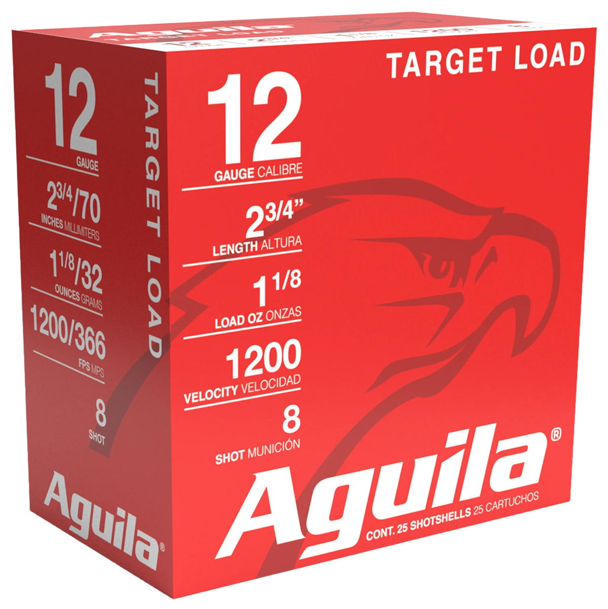 Aguila Target Load Competition 12 Ga 2.75" 1-1/8 oz #8 Lead Shot 25 Shells Per Box