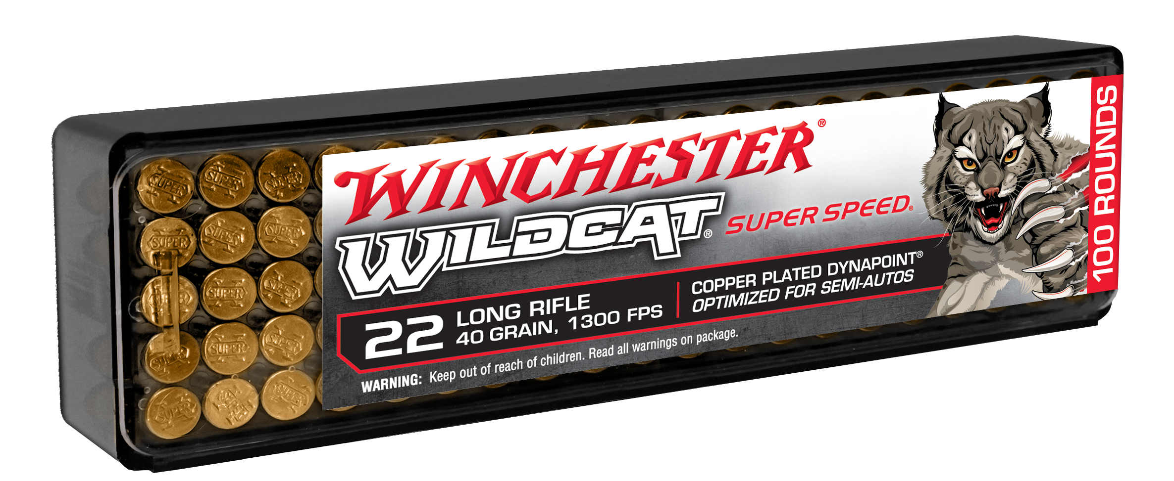 Winchester Ammo Wildcat Super Speed 22lr 40gr HP 100rd Bx / 20 Cs