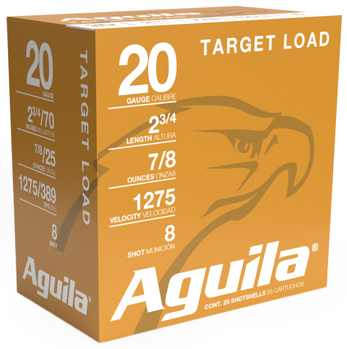 Aguila Target Load Competition 20 Ga 2.75" 7/8 oz #8 Lead Shot 25 Shells Per Box