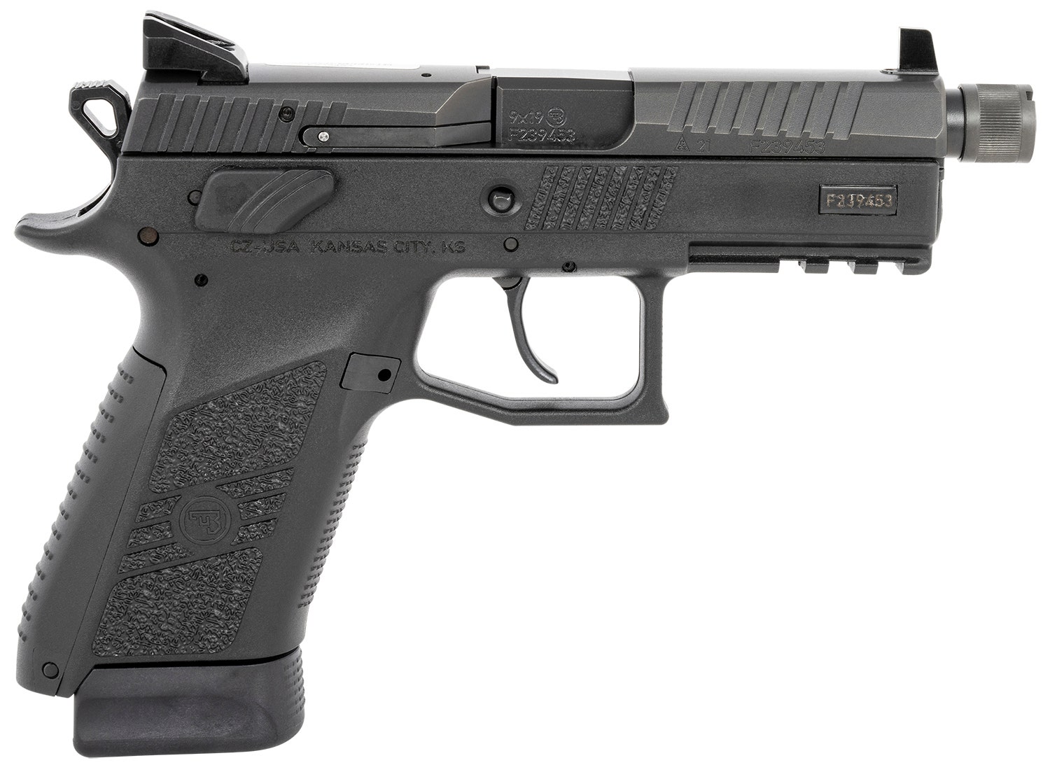 CZ-USA  P-07 Suppressor Ready 9mm Luger 4.36" 17+1, Black Finish