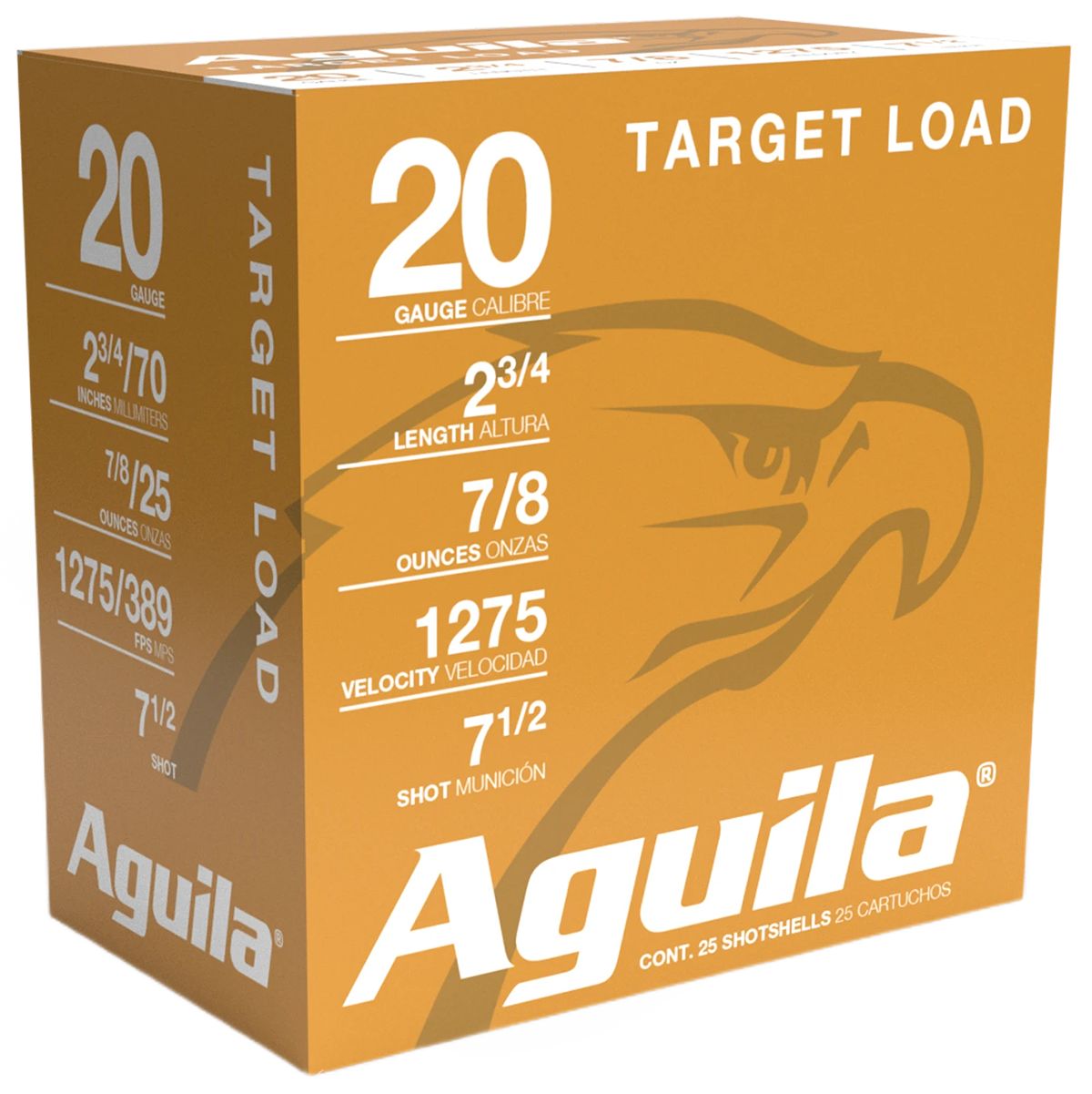 Aguila Target Load Competition 20 Ga 2.75" 7/8 oz #7.5 Lead Shot 25 Shells Per Box