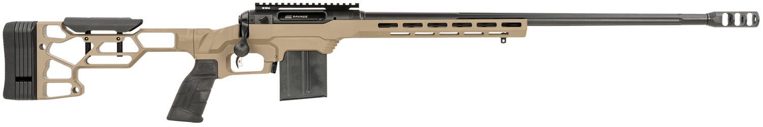 Savage Arms 110 Precision 6.5 PRC 7+1 24", Matte Black Rec/Barrel, Flat Dark Earth Cerakote MDT LSS XL Chassis