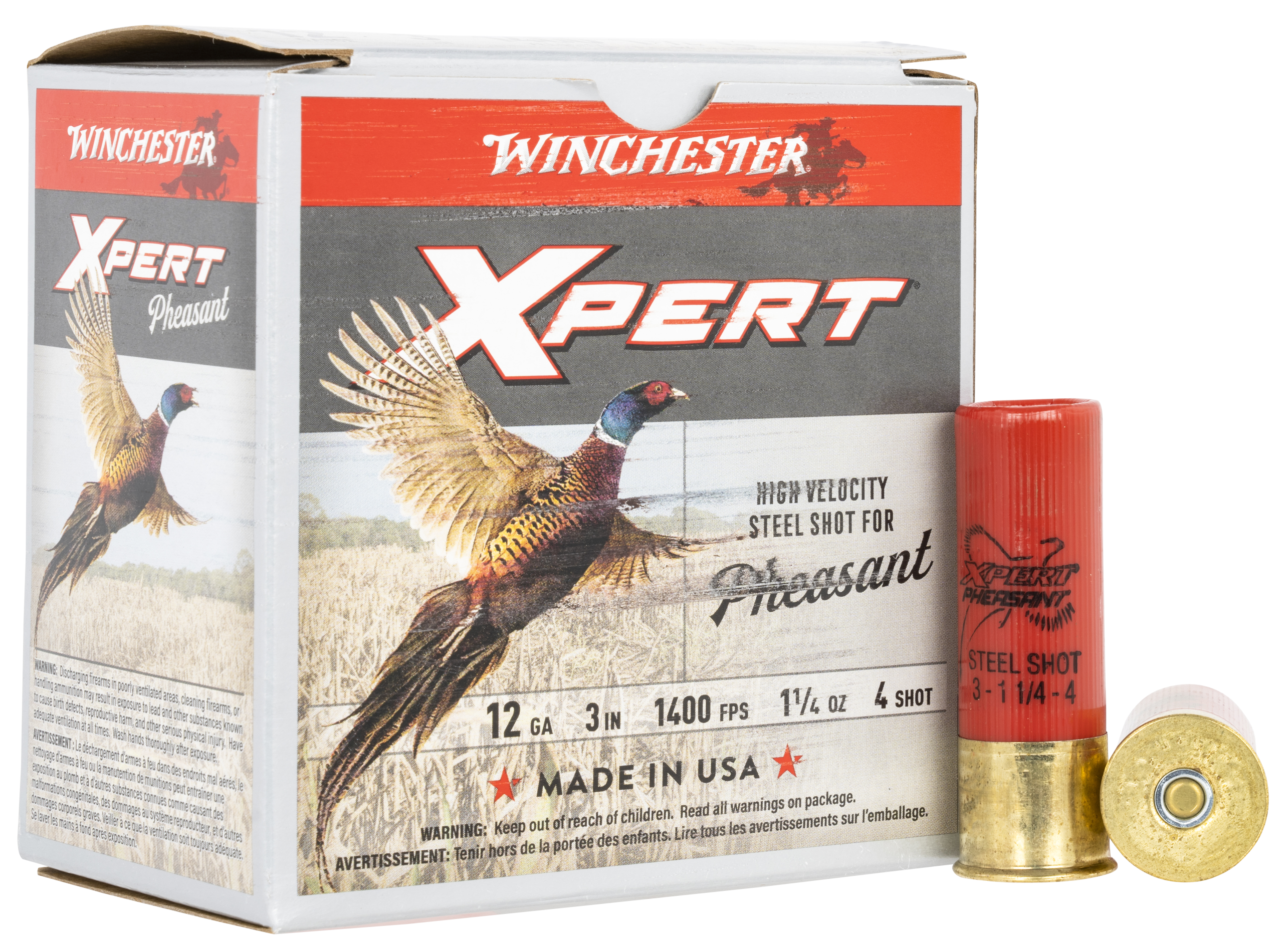 Winchester Ammo Xpert Pheasant  12 Gauge 3" 1 1/4 oz 4 Shot 25 Bx/ 10 Cs (Lead Free)