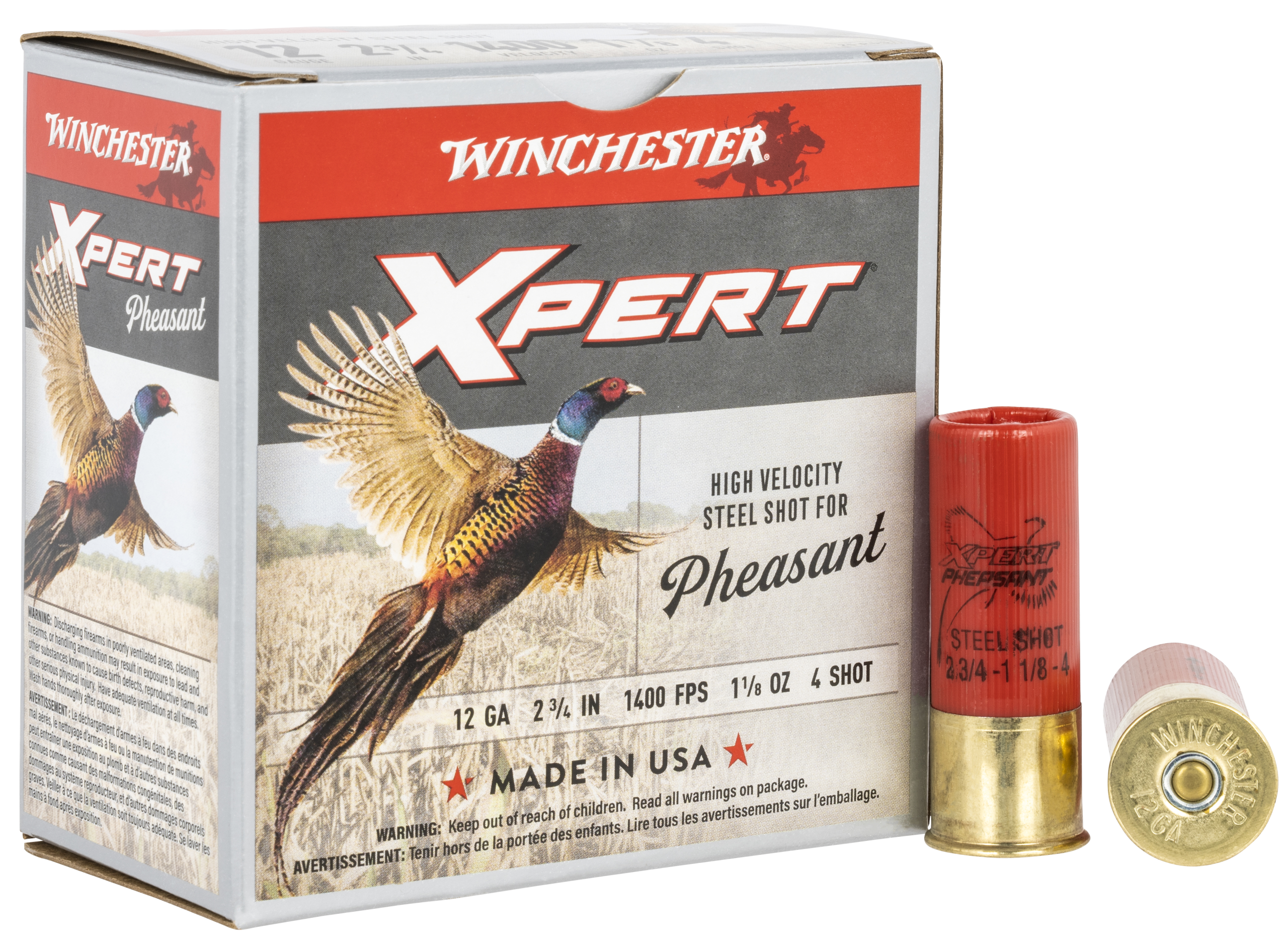 Winchester Ammo Xpert Pheasant  12 Gauge 2.75" 1 1/8 oz 4 Shot 25 Bx/ 10 Cs (Lead Free)