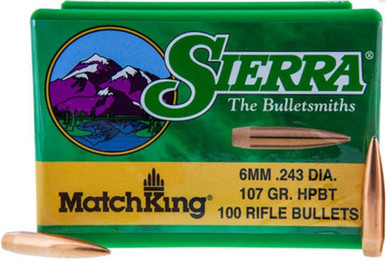 Sierra MatchKing 1570 .243 Cal 107 gr HPBT Bullets-100cnt