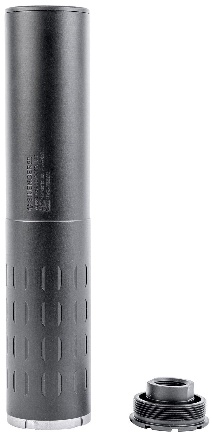 Silencerco Hybrid 46 DT Multi-cal Suppressor 9mm to .45ACP and 5.56mm to .45-70 GOV Full Auto and Magnum-rated Black