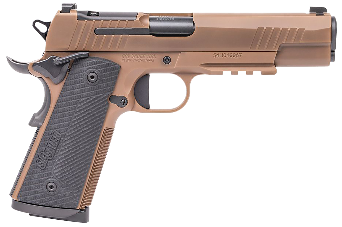 Sig Sauer 1911 X Series .45ACP Pistol 8+1 5" Barrel SS Slide/Frame Night Sights Optic Cut Thumb Safety SAO Tan 1911XR-45-CXR3