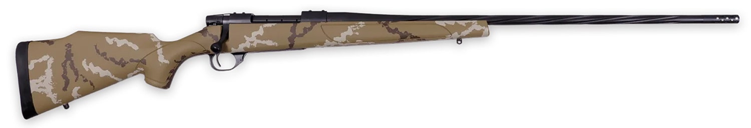 Weatherby Vanguard Outfitter Full Size 243 Win Rifle 24" Tan w/Brown & White VHH243NR4B
