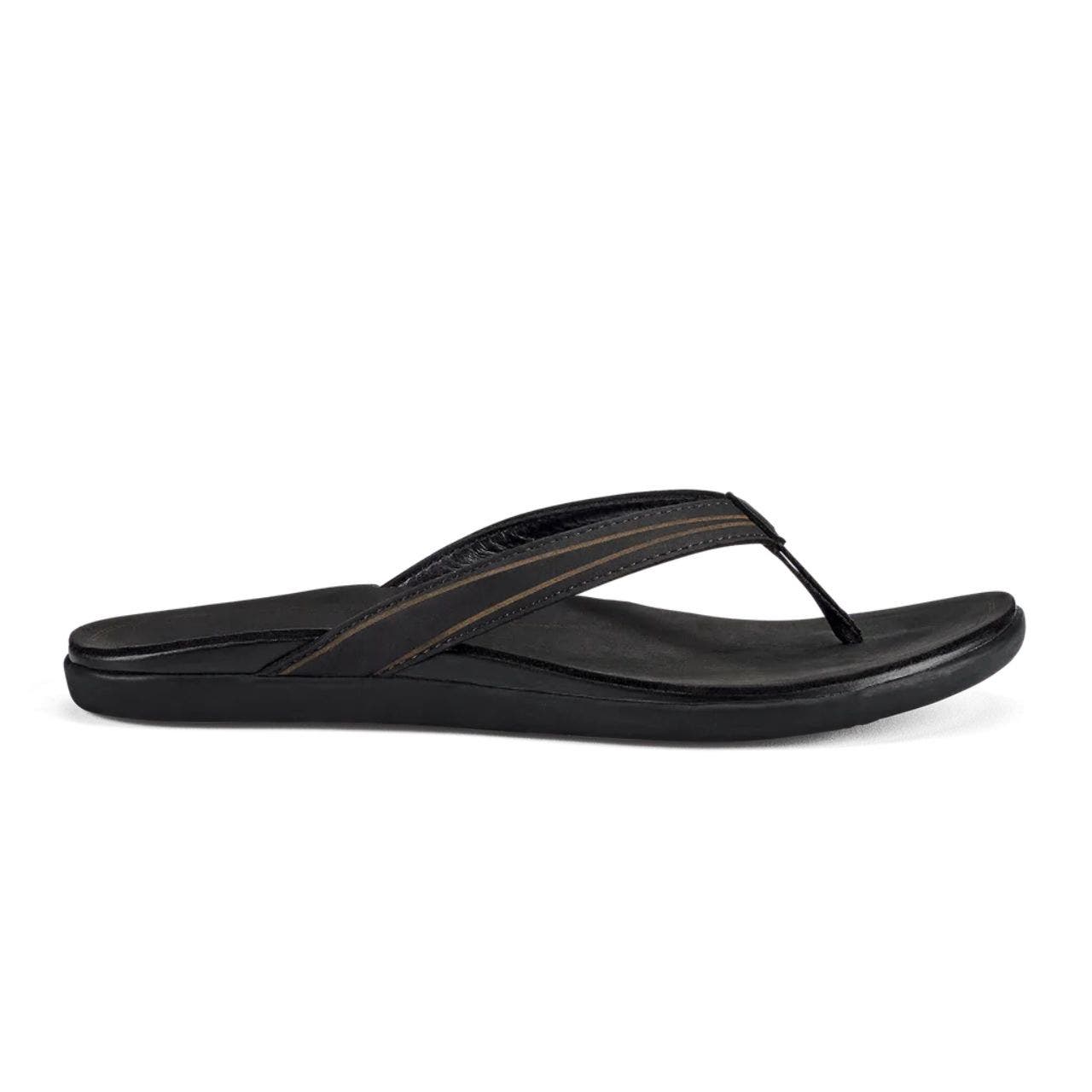 Olukai Woman's ‘Aukai Leather Sandals - Black