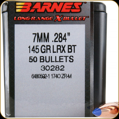Barnes Bullets Long-Range X (LRX) 7mm 145 gr Polymer Tip Boat-Tail Bullets -50cnt