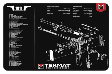 TekMat 1911 Parts Diagram 11"x17" Original Cleaning Mat