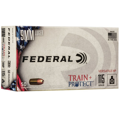 Federal TP9VHP1 Train + Protect 9mm 115 GR VHP 50 Rounds