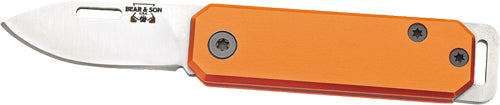 Bear & Son Slip Joint Folder - 1.5" Orange/ss Aluminum Handle