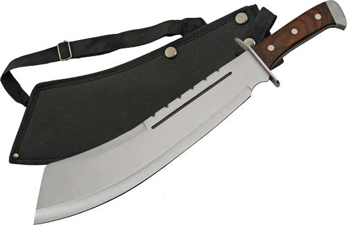 Szco Rite Edge 13.5" Wood - Bully Machete Ss Blade W/shth