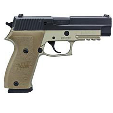 Sig P220 45 ACP 4.4In Combat 2-Tone Flat Dark Earth Da/Sa Siglite Flat Dark Earth Polymer Grip (1) 10Rd (1) 8RD Steel MAG CA Compliant, 22045CPDSCA