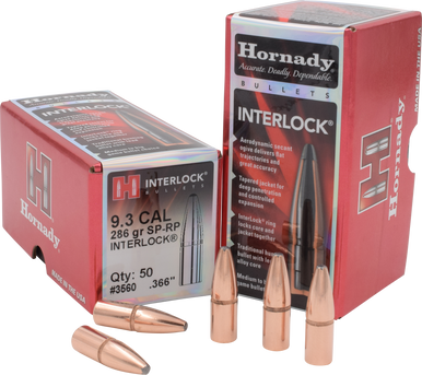 Hornady InterLock 9.3mm 286 gr SP-RP Bullets-50cnt