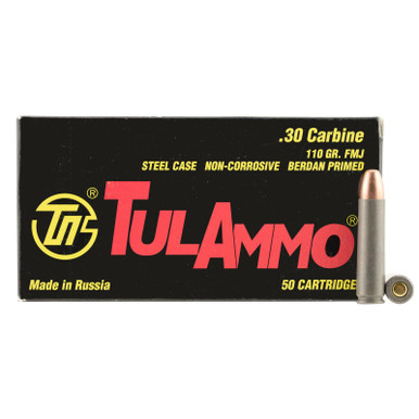 Tulammo TA301100 30 Carbine 110 GR FMJ 50 Rounds
