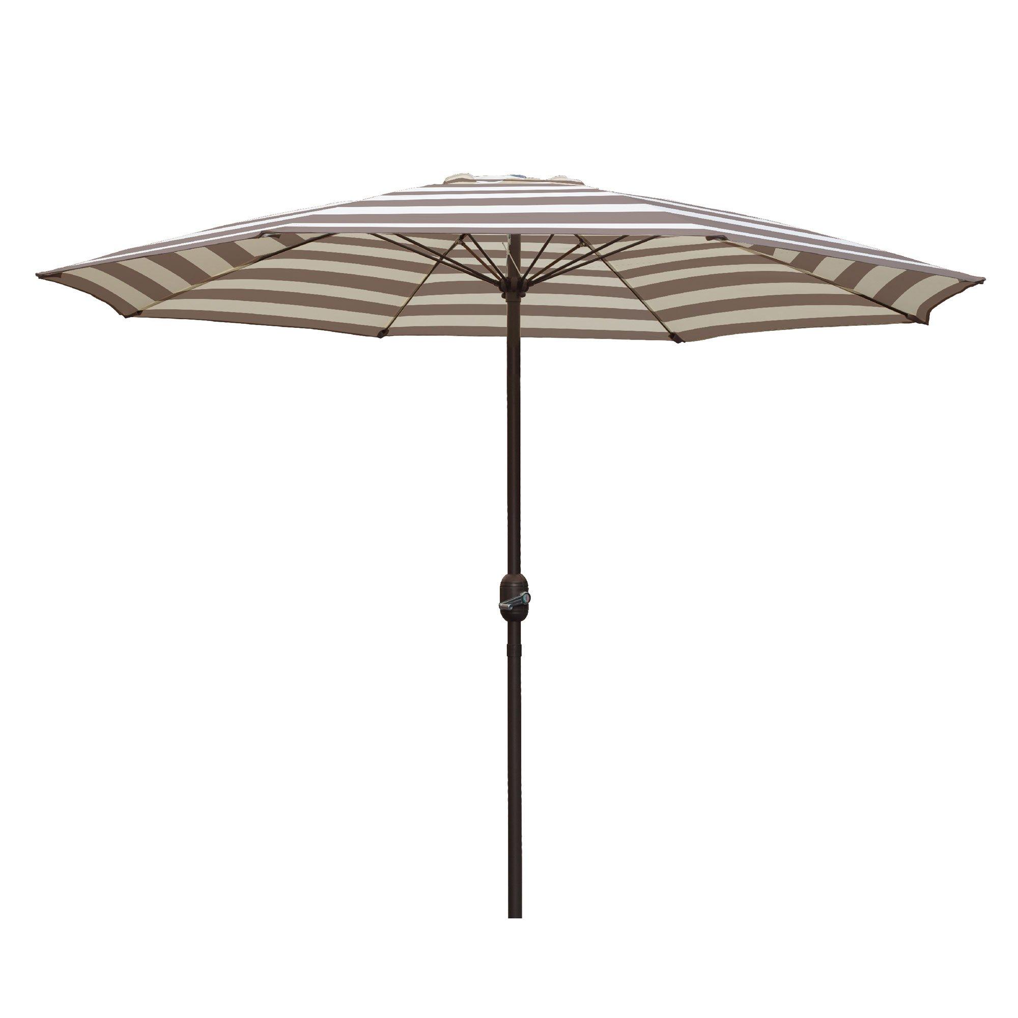 Westbay - 9ft Stripe Umbrella - Cocoa