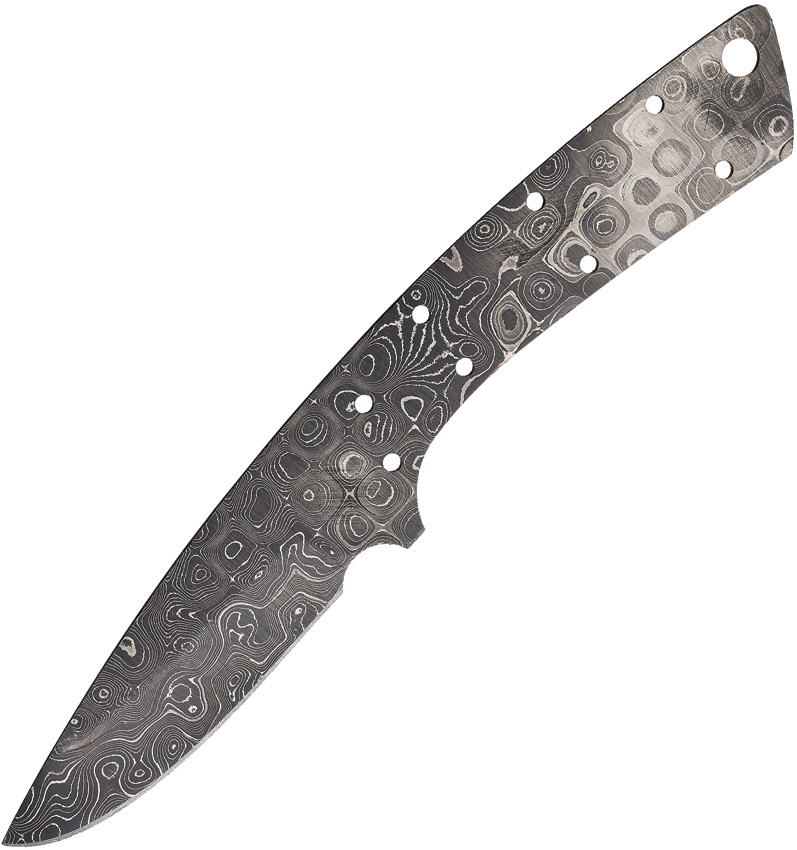 Alabama Damascus Steel Knife Blade Blank Drop Point Damascus - ADS078