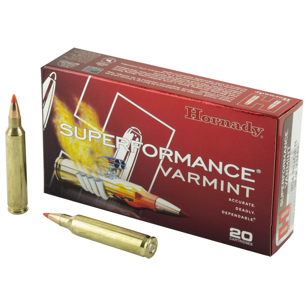 Hornady Superformance Varmint 204 Ruger 32Gr V-Max [20 Round Box]