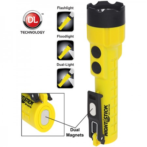 Nightstick X-Series Dual-Light Flashlight Yellow with Dual Magnets - NS-NSP-2424YMX