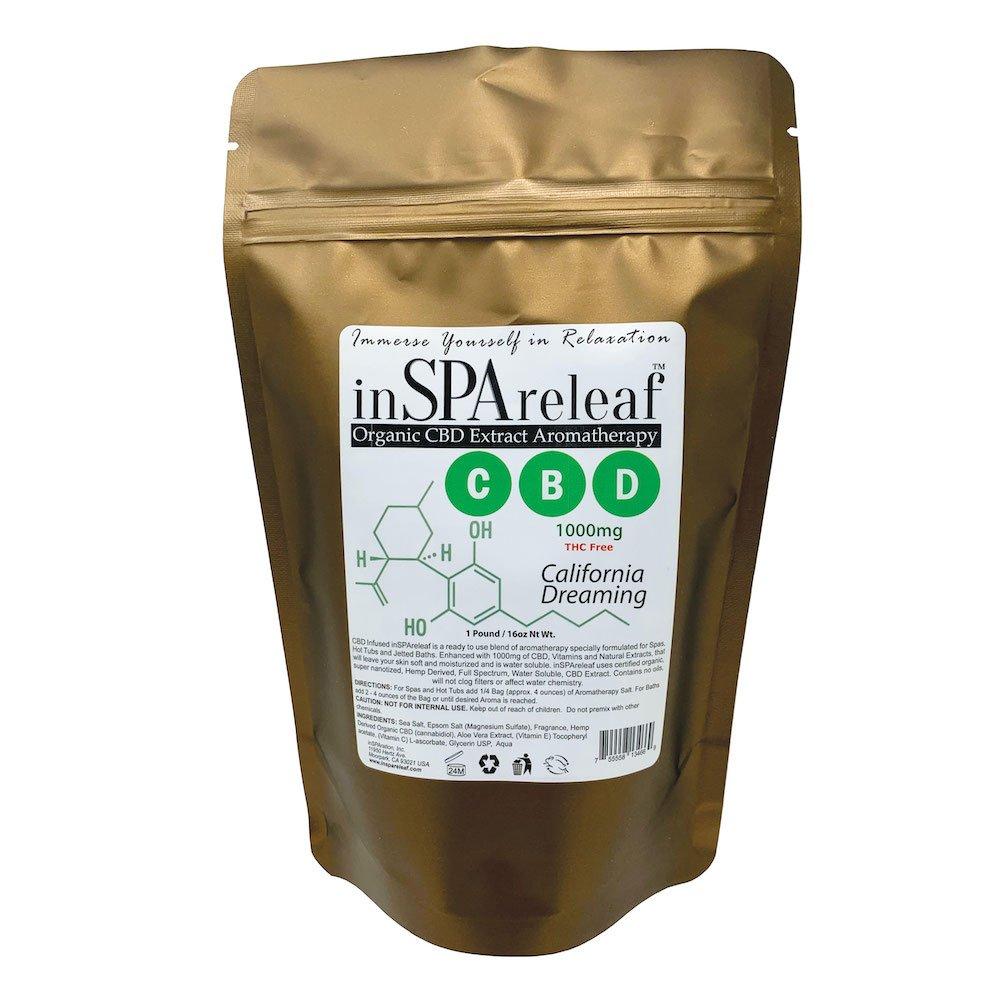 inSPAreleaf - Organic CBD Extract Aromatherapy 16oz Spa Crystals - California Dreaming