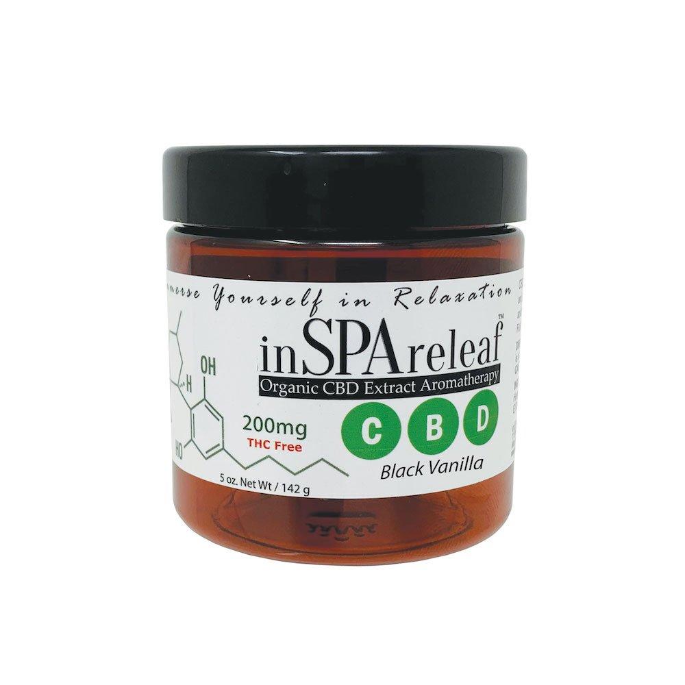 inSPAreleaf - Organic CBD Extract Aromatherapy 5oz Spa Crystals - Black Vanilla