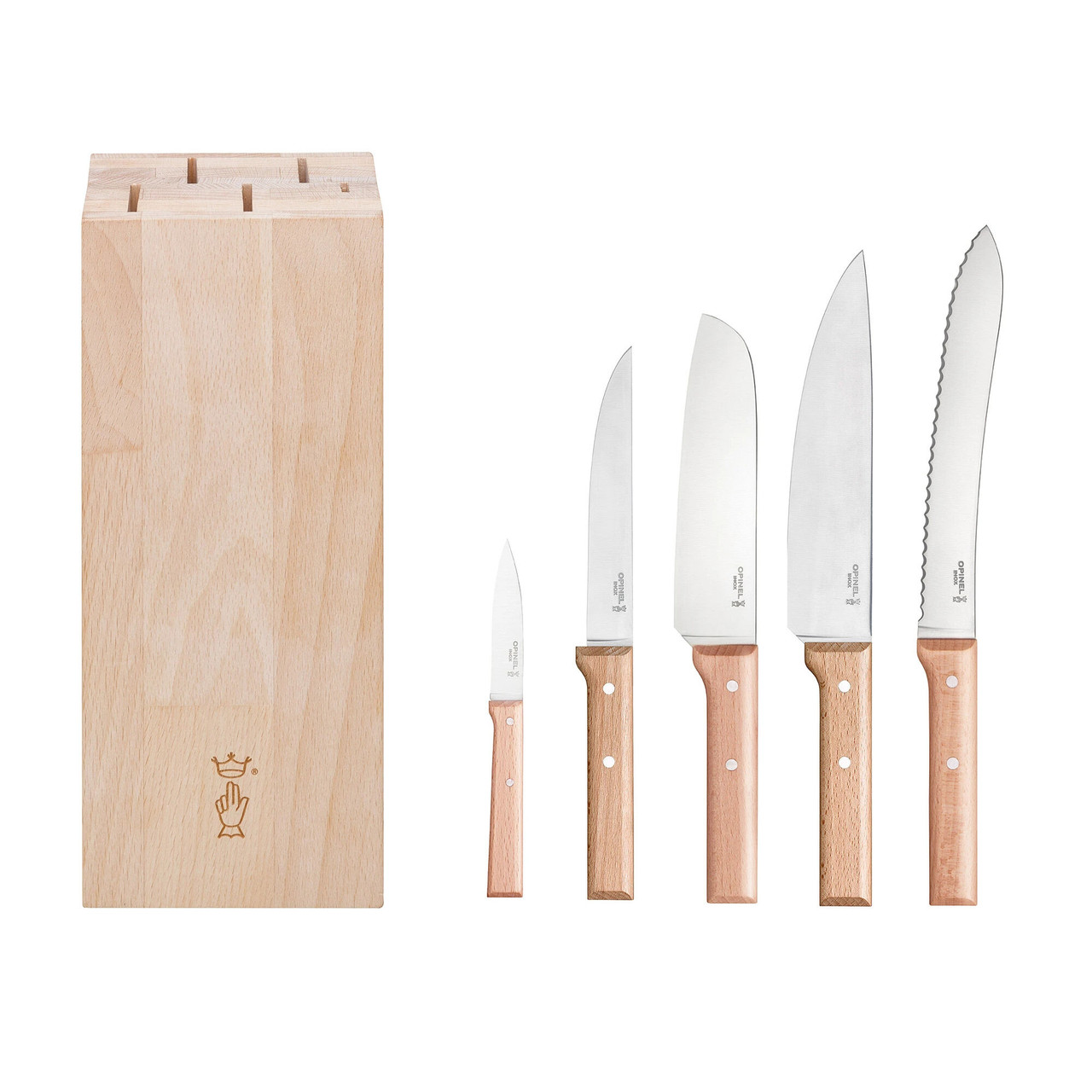 Opinel Parallel 5-Piece Knife Set w/ Block