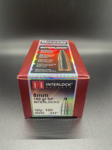 Hornady InterLock 8mm 150 gr Spire Point Bullets -100cnt