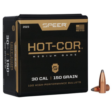 Speer Hot-Cor 2023 .30 Cal 150 gr Spitzer Soft Point Bullets-100cnt