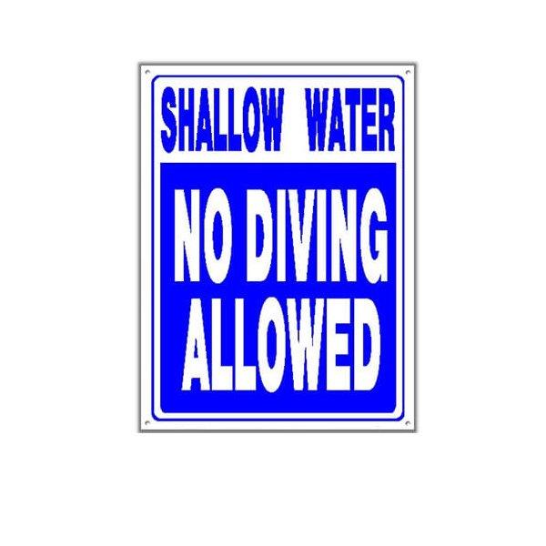 National Stock Sign - Shallow Water, No Diving Sign