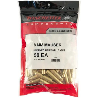 Winchester 8mm Mauser Unprimed Rifle Brass 50cnt-WSC8MMAU