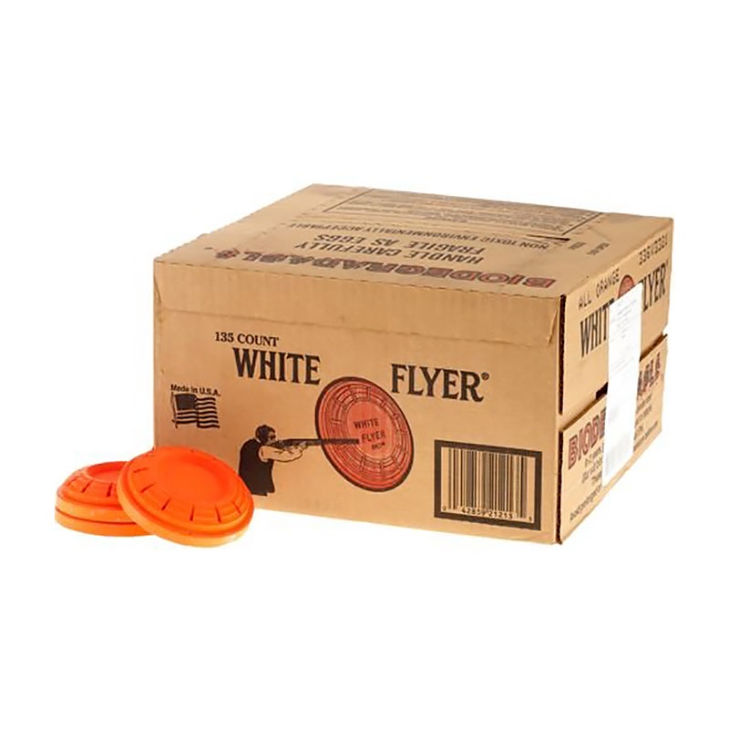 White Flyer Orange Clay Targets