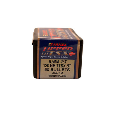 Barnes Bullets Tipped Triple-Shock X (TTSX) 6.5 Creedmoor 120 gr Polymer Tip Boat-Tail Bullets -50cnt