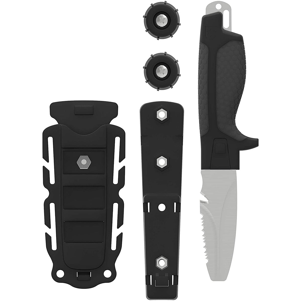 Gear Aid 3" Tanu Dive and Rescue Blunt Tip Fixed Knife with B.C.D. Adaptor