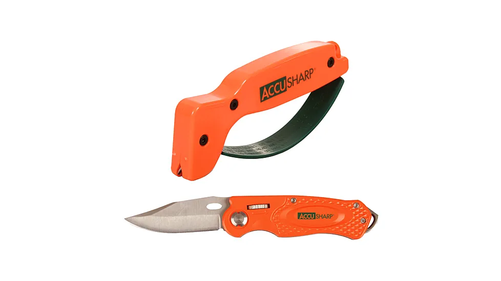 Accusharp Blaze Orange Sharpnr & Orange Sport Knife Combo