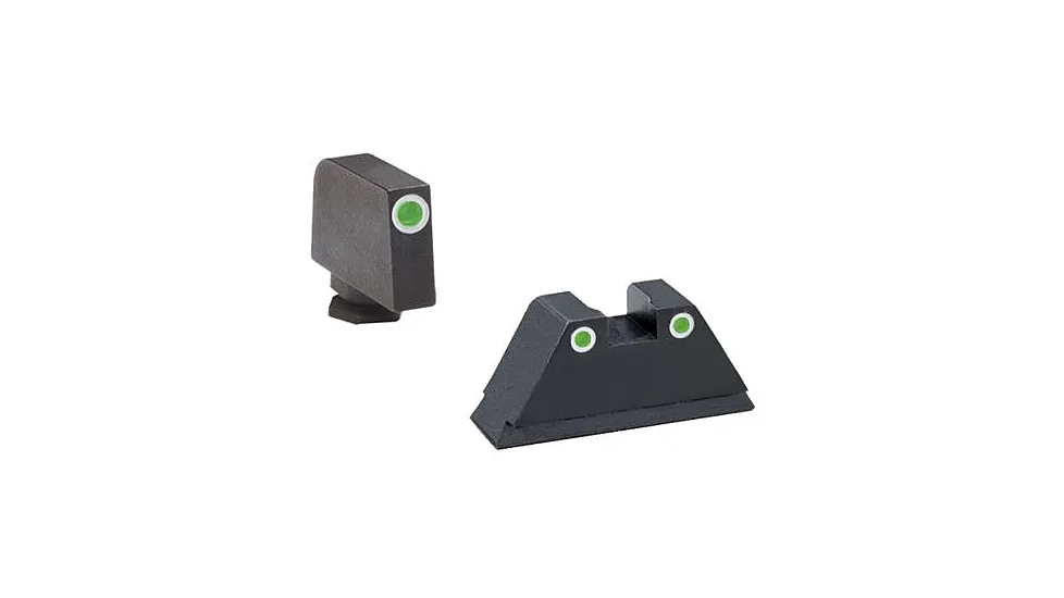 AmeriGlo Pistol Tritium Night Sights, Glock 17, 19, 22, 23, 24,26,27,33,34,35,37,38,39, Classic Green Front