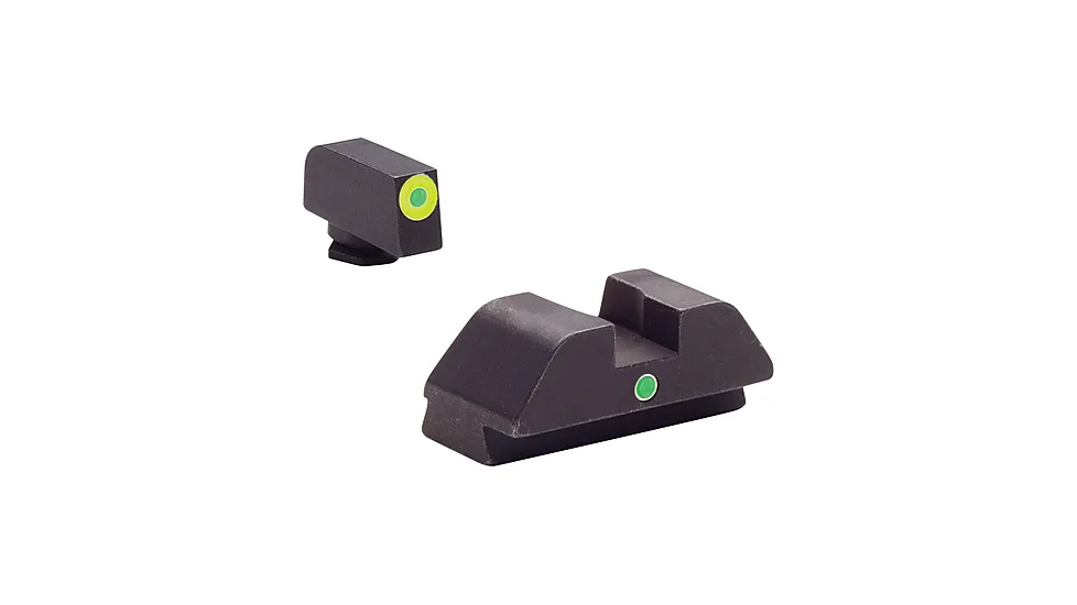 Ameriglo Pro I-dot Set For Glock 42/43 Front ProGlo Green Tritium With Lime Outline Single Dot Green Rear Sight GL-305