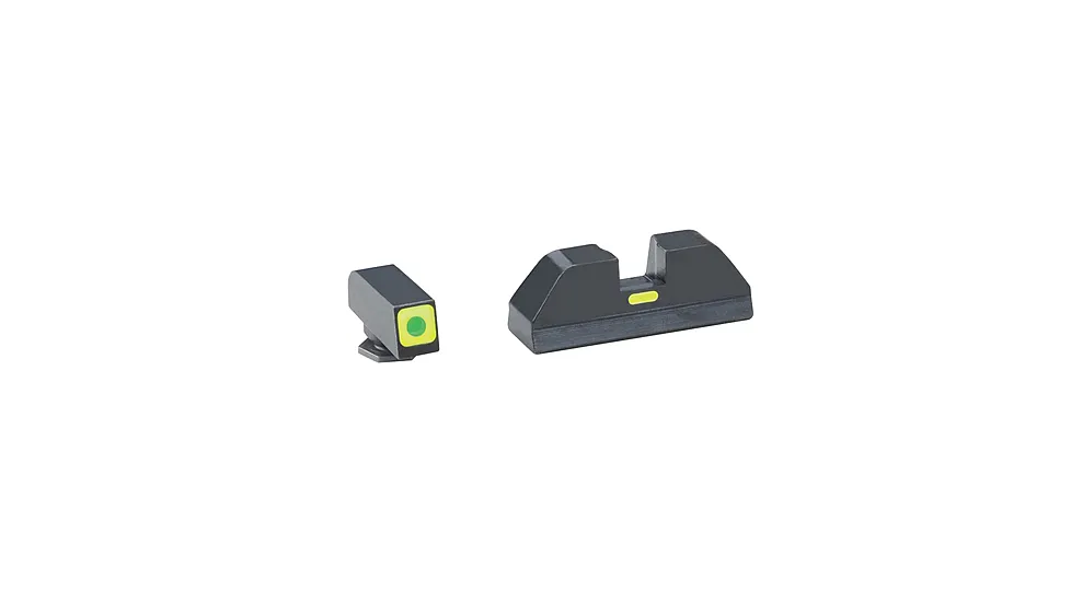 Ameriglo T-CAP Tritium Sight Set Glock 17/19/22 Green Front With Lumi-Lime Square Outline Green Rear Horizontal Line GL-624