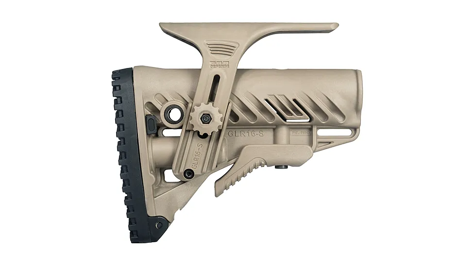 FAB Defense AR-15/M4 Stock With Adjustable Cheek Riser Battery Storage And Rubber Buttpad