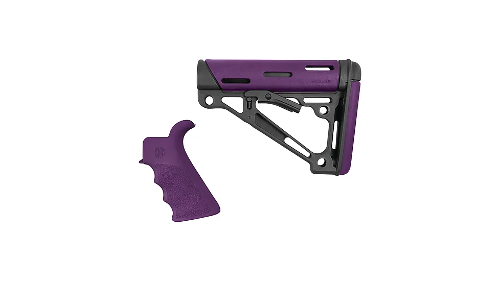 Hogue AR-15/M16 Collapsible Buttstock Kit With Finger Groove Beavertail Grip Purple
