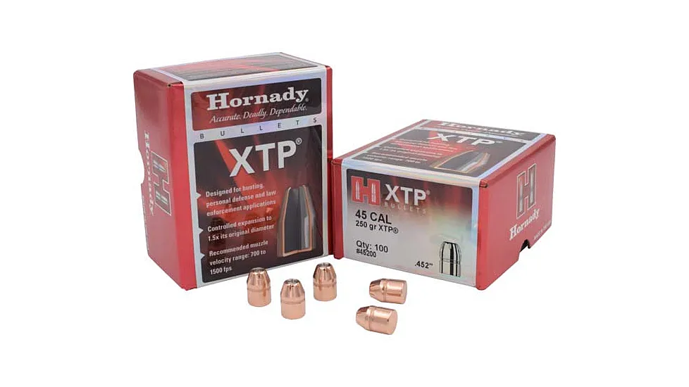 Hornady XTP Pistol Bullets, 45 Caliber, .452, 250 Grain, Hollow Point